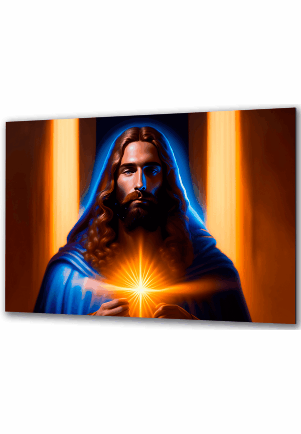 światło chrystusa szklany obraz