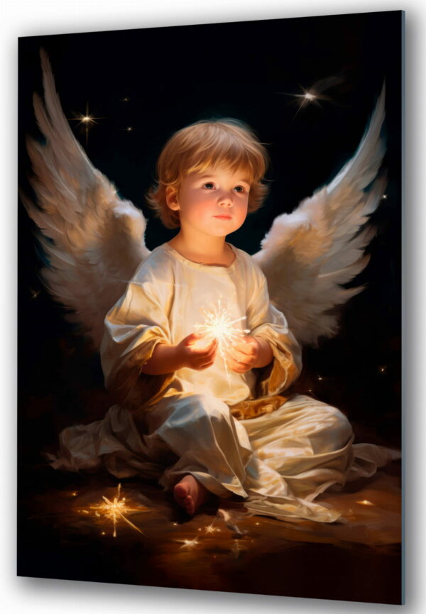 szklany obraz światło anioła stróża