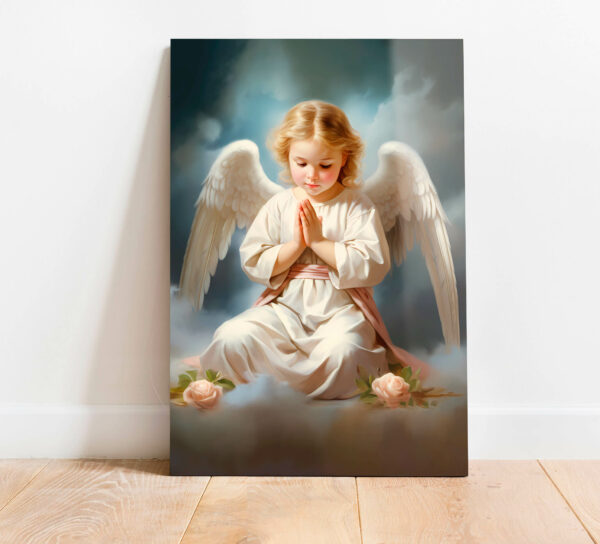 religijne obrazy na sciane modlący się anioł