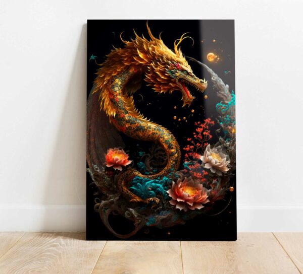 symbole roku smok zwierzę roku obrazy na szkle