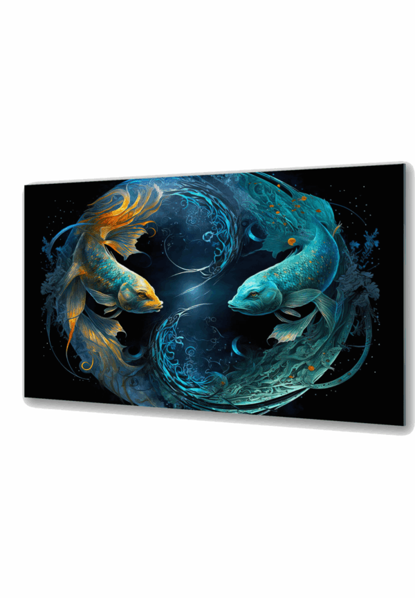 szklany obraz pieces ryby