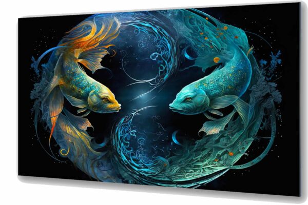 obraz na szkle znak zodiaku ryby