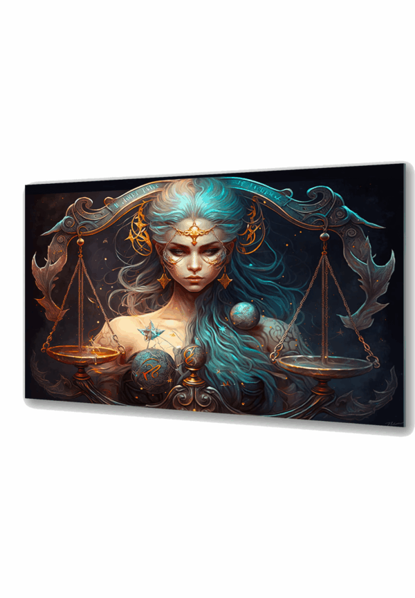 waga znak zodiaku szklany obraz