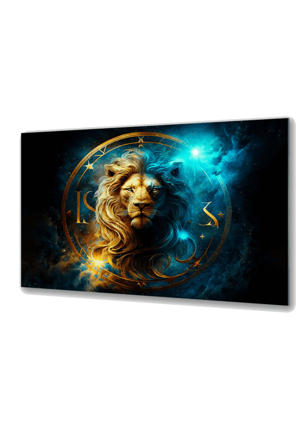 obraz na szkle lew znak zodiaku