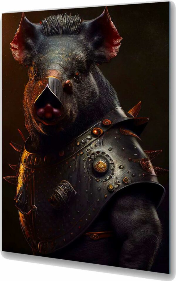 obraz szklany dzik krolem zwierzecia roku