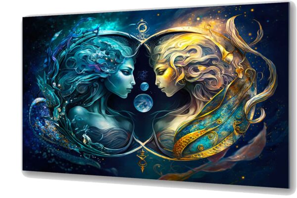 szklany obraz bliznieta znak zodiaku