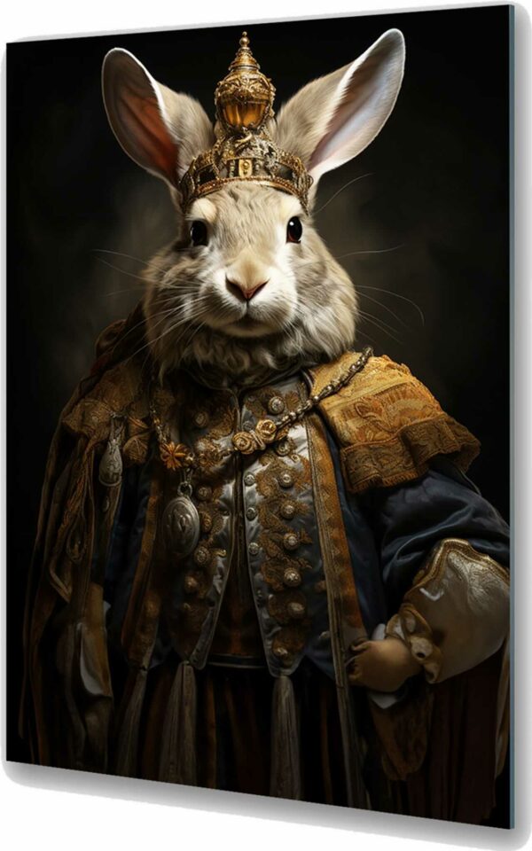 szklany obraz krol królik symbol roku