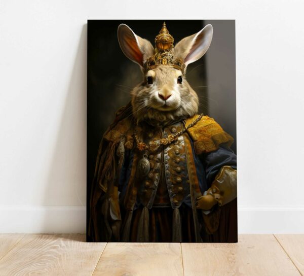 obraz szklany krol królik symbol roku