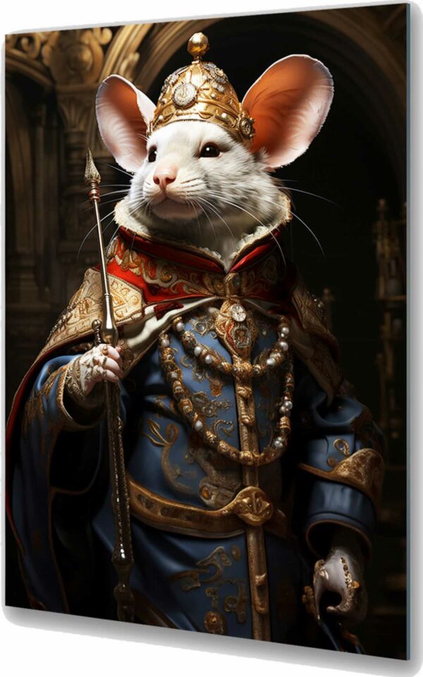 szklany obraz mysz w koronie rok