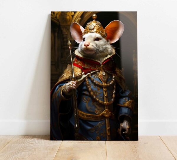 obraz szklany mysz w koronie rok
