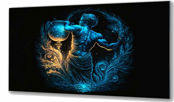 znak zodiaku wodnik obraz na szkle