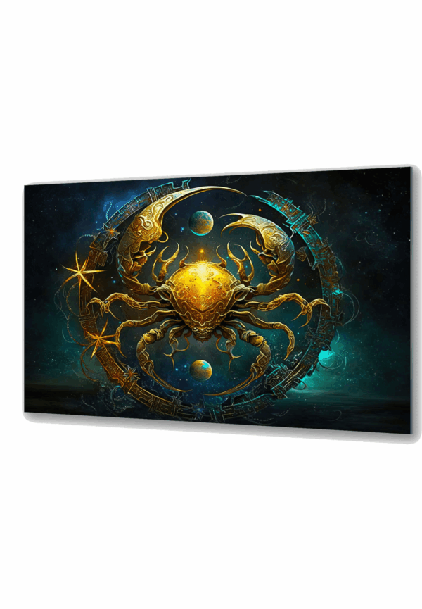 zodiak rak obraz szklany zloty