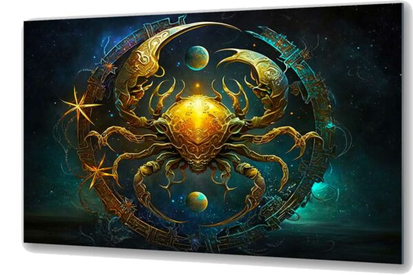 znak zodiaku rak szklany obraz