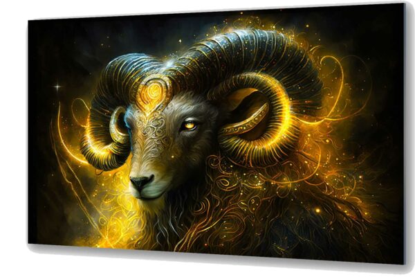 baran ognisty znak zodiaku szklany obraz