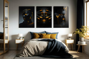 obrazy na szkle tryptyk do sypialni