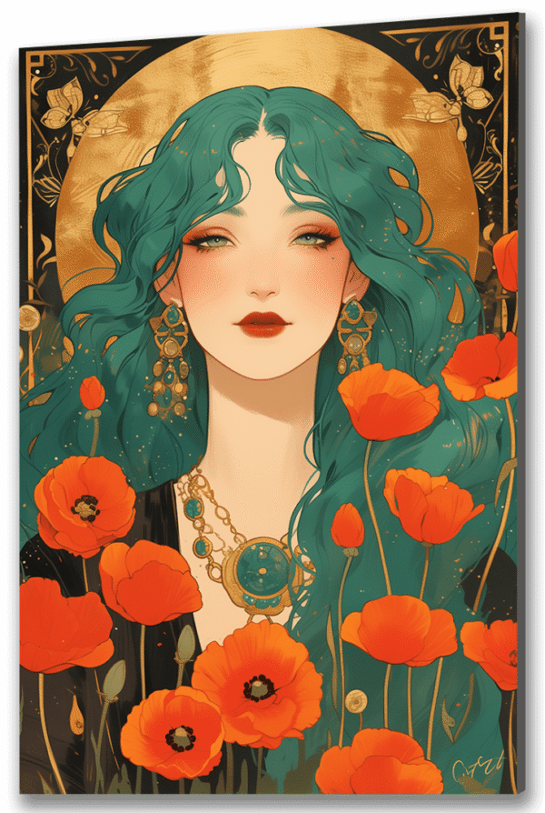 Kobieta w makach szklany obraz