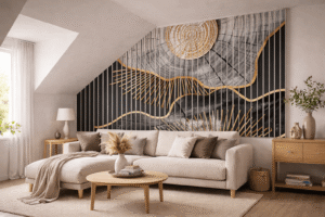 aranżacja ściany ze skosem na zamówienie