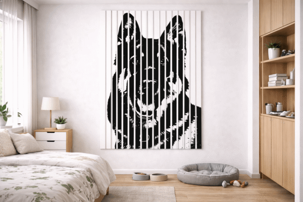 lamele do salonu z nadrukiem psa