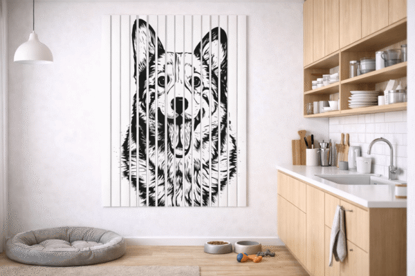 panele z nadrukiem corgi pies