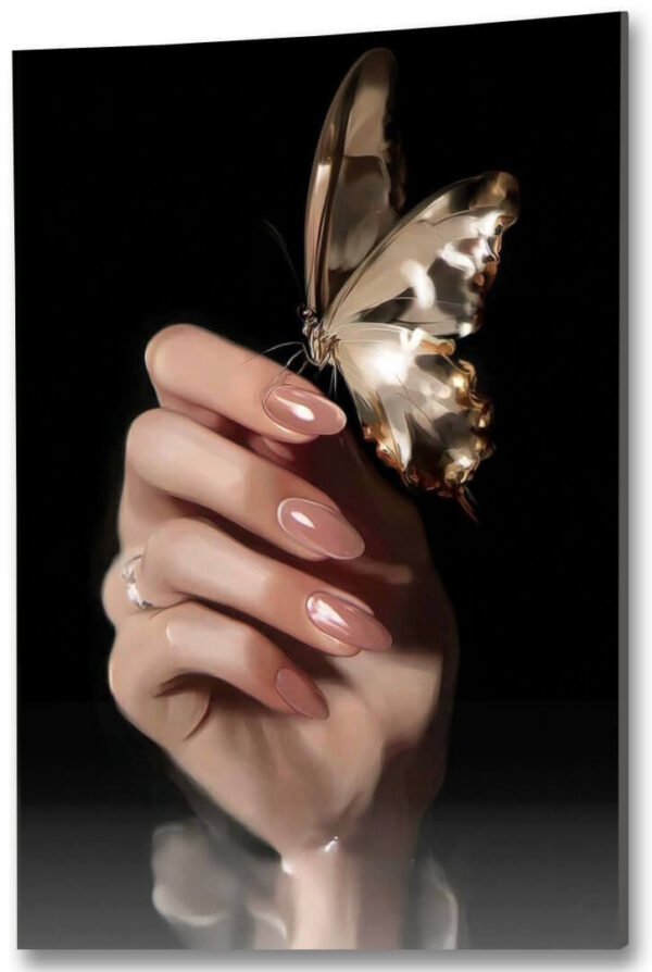 szklane obrazy dotyk motyla