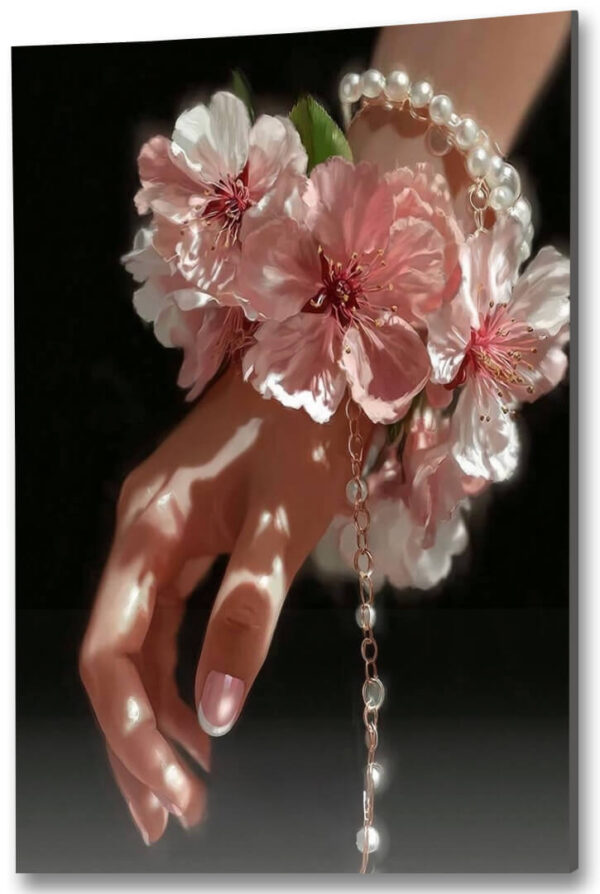 szklane obrazy rozowe