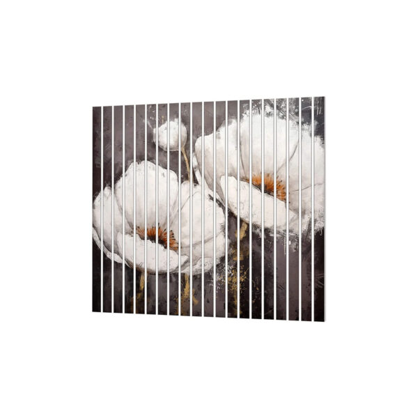 Białe Maki na Ciemnym Tle lamele scienne