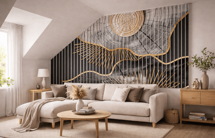 aranżacja ściany ze skosem na zamówienie