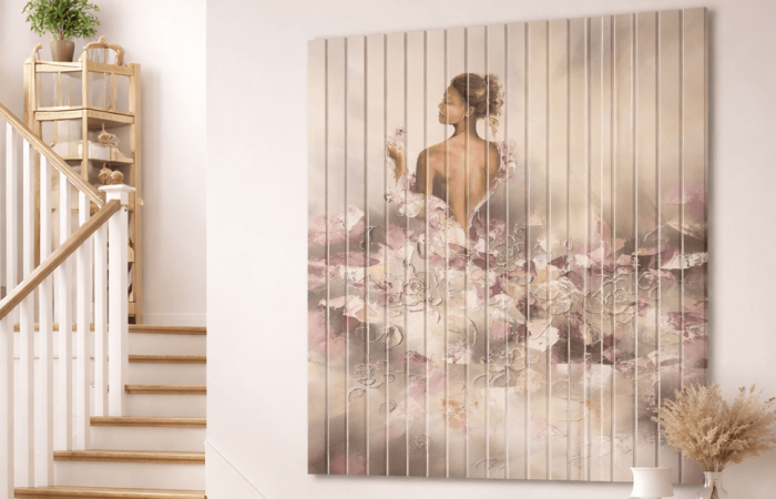 Personalny projekt dekoracji ściany z lamelami