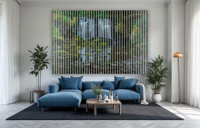 Aranżacja salonu z lamelami